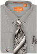 Karl Knox Men's French Cuff Collar Bar Shirt Set - Stripe Pattern