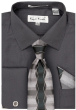 Karl Knox Men's French Cuff Fashion Shirt Set - Chainlink Tie