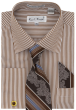 Cocoa Brown Pinstripe Shirt Dress Shirts for Men Striped Shirts