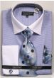 Avanti Uomo Men's French Cuff Dress Shirt Set - Herringbone