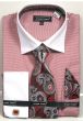 Avanti Uomo Men's French Cuff Dress Shirt Set - Herringbone