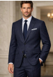 Navy Blue Men Suit Single Breasted Suit Jacket with Notch Lapel