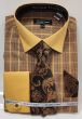 Rust Men Shirts Windowpane Plaid Fabric