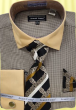 Avanti Uomo Men's French Cuff Dress Shirt Set - Micro Jacquard Pattern