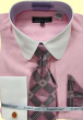 Avanti Uomo Men's Glen Check French Cuff Dress Shirt Set - Round Collar