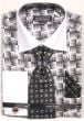 Avanti Uomo Men's French Cuff Shirt Set - Exotic Checkerboard