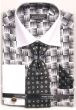 Avanti Uomo Men's Outlet French Cuff Shirt Set - Exotic Checkerboard