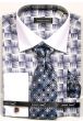 Avanti Uomo Men's French Cuff Shirt Set - Exotic Checkerboard