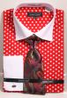 Avanti Uomo Men's 100% Cotton French Cuff Shirt Set - Polka Dots