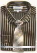 Avanti Uomo Men's Slim Fit Dress Shirt Set - Bold Stripe