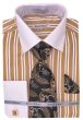 Daniel Ellissa Men's Outlet French Cuff Shirt Set - Twin Stripes