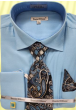 Daniel Ellissa Men's Outlet French Cuff Shirt Set - Twill Fabric