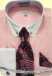 Daniel Ellissa Men's Outlet Round Collar French Cuff Shirt Set - Collar Bar