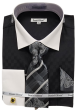 Daniel Ellissa Men's French Cuff Shirt Set - Light Checker Pattern