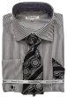 Daniel Ellissa Men's French Cuff Shirt Set - Bold Stripe Color
