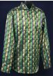 Green Full Button Down Shirts Spread Collar