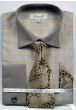 Fratello Men's Outlet French Cuff Dress Shirt Set - Check Pattern