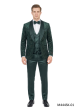 Hunter Green Suit Mens Velvet Jacket Double Breasted Vest