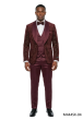 Burgundy Suit Mens Velvet Jacket Double Breasted Vest