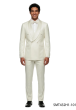 Ivory Tux Mens Double Breasted Tuxedo Velvet Shawl Lapel
