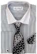 Karl Knox Men's French Cuff Shirt Set - Circle Patterns