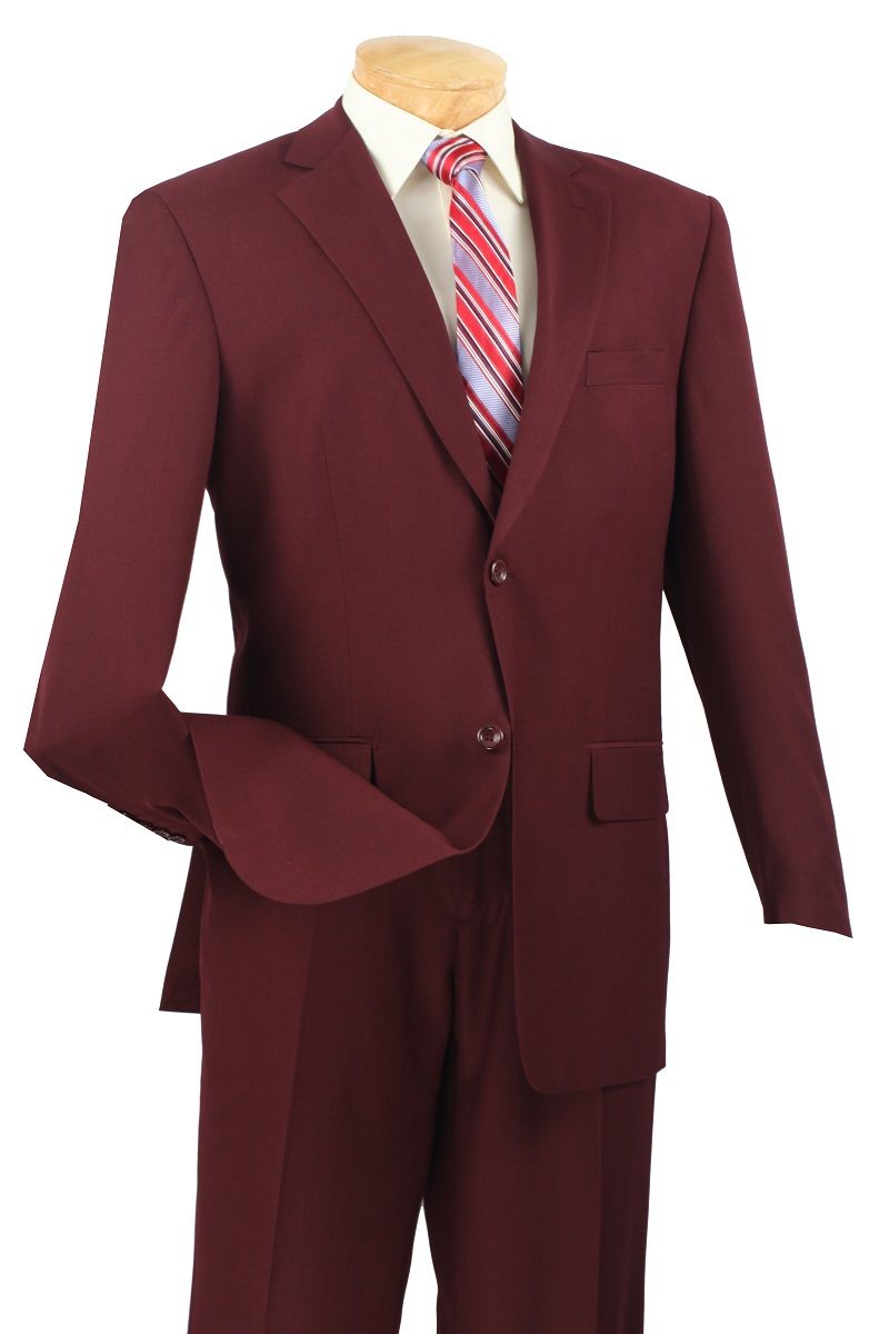 Vinci Men's 2 Piece Executive Suit - Basket Weave Fabric