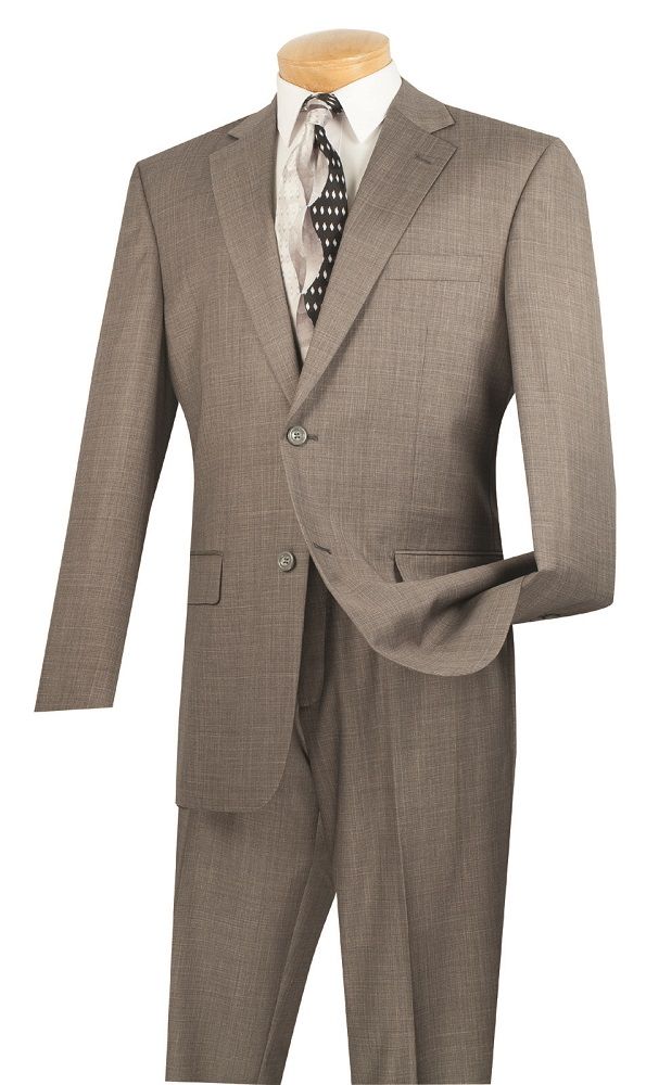 Vinci Men's 2 Piece Executive Suit - Basket Weave Fabric