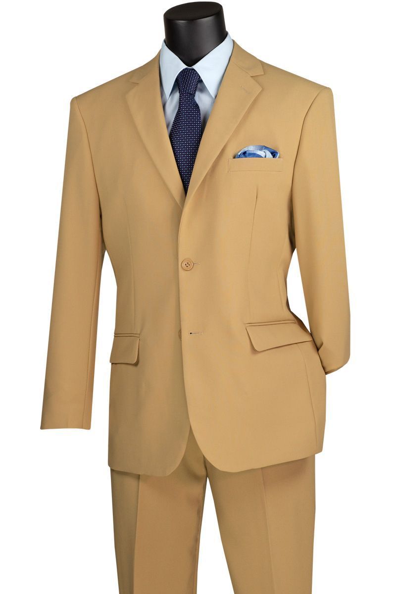 Vinci Men's 2 Piece Poplin Outlet Suit - 2 Button Jacket