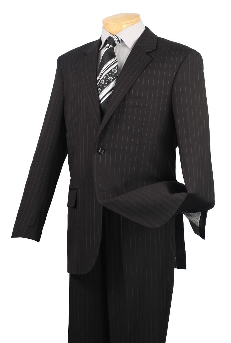 Vinci Men's Outlet 2 Piece Wool Feel Executive Suit - Classic Pinstripe