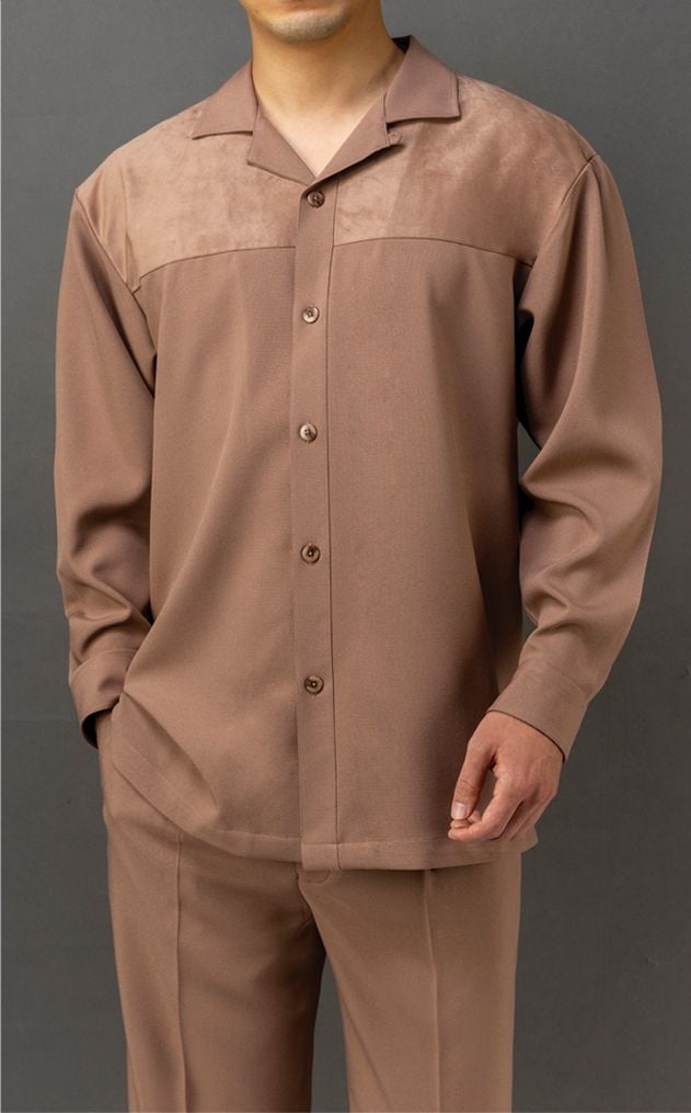Karl Knox Men's 2 Piece Long Sleeve Walking Suit - Suede Shoulders
