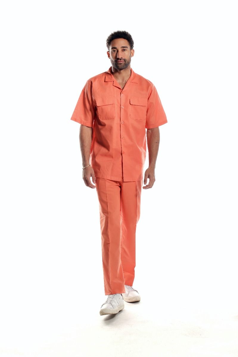 Stacy Adams Men's 2 Piece Walking Suit - Short Sleeve Linen