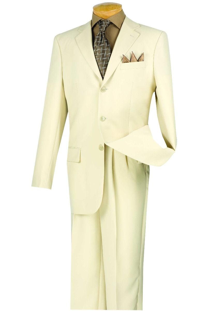 Vinci Men's 2 Piece Poplin Outlet Suit - 3 Button Jacket