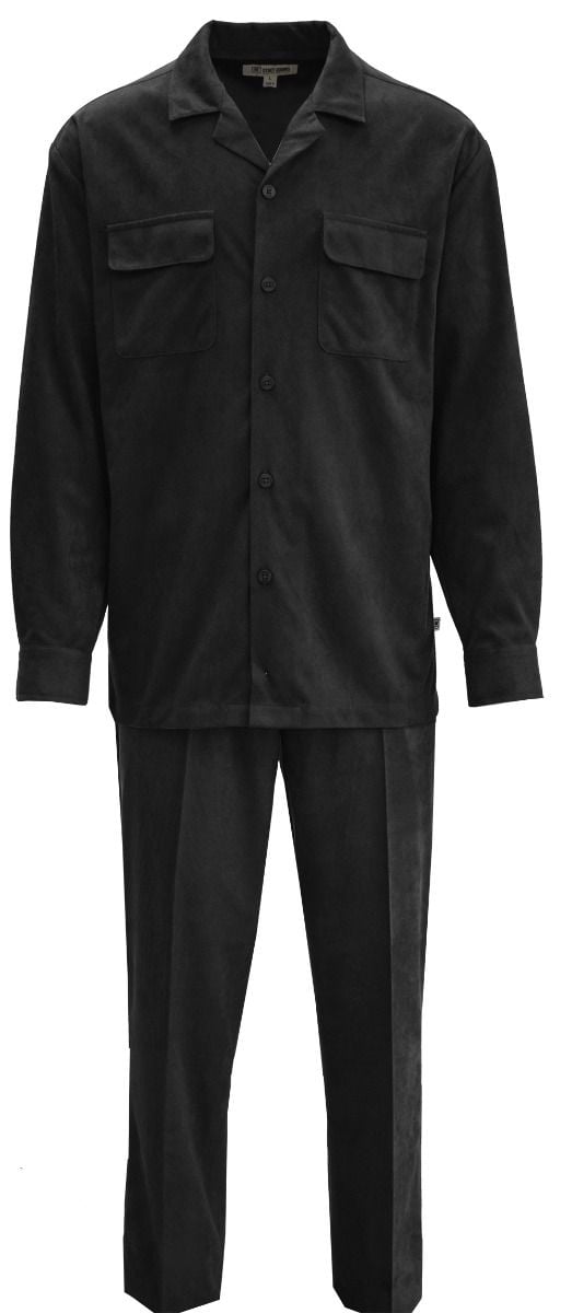 Stacy Adams Men's 2 Piece Suede Feel Walking Suit - High Quality Fabric