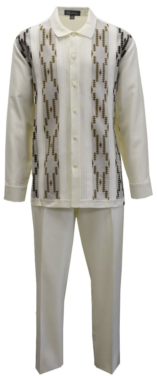 Silversilk Men's 2 Piece Long Sleeve Walking Suit - Chain Pattern