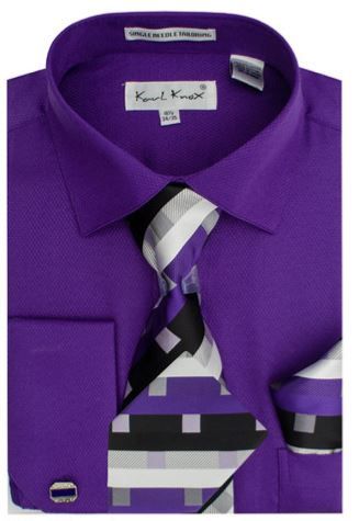 Karl Knox Men's French Cuff Shirt Set ...