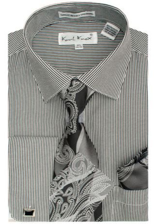 Karl Knox Men's French Cuff Shirt Set - Layered Designs