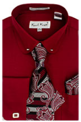 Karl Knox Men's French Cuff Shirt Set - Exotic Stripe Patterns