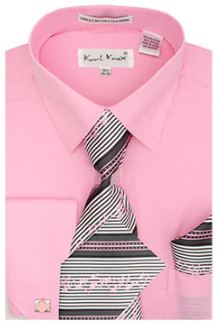 Karl Knox Men's French Cuff Shirt Set - Multi Style Stripes