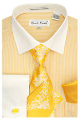 Karl Knox Men's French Cuff Shirt Set - Elegant Flowers