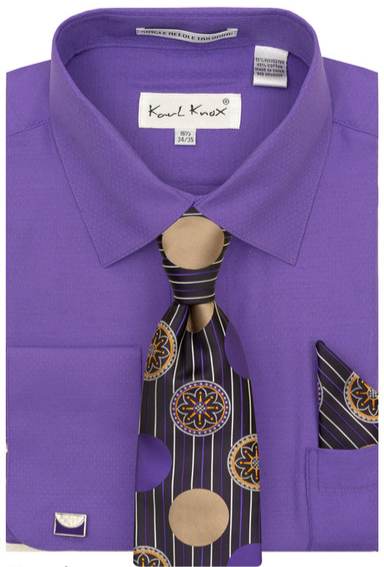 Karl Knox Men's French Cuff Shirt Set - Sleek Designs