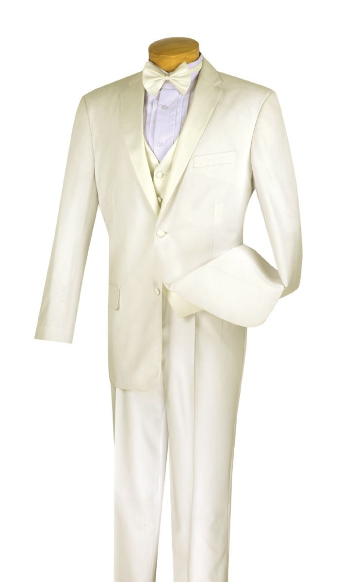 Vinci Men's 3 Piece Wool Feel Outlet Tuxedo - Elegant