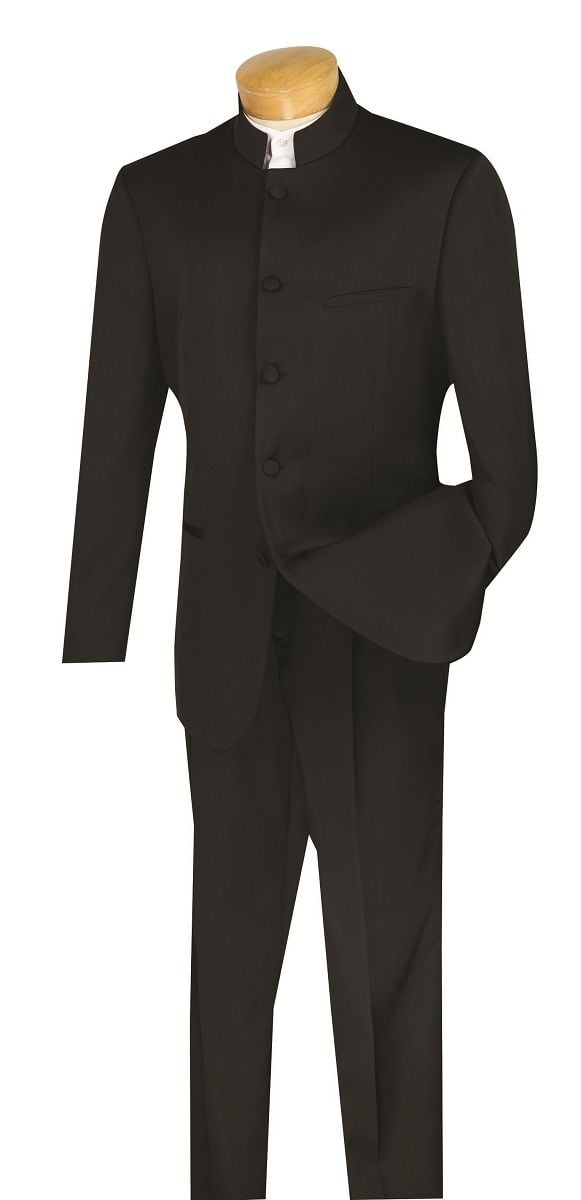 Vinci Men's 2 Piece Nehru Outlet Suit - 5 Button Fashion Style