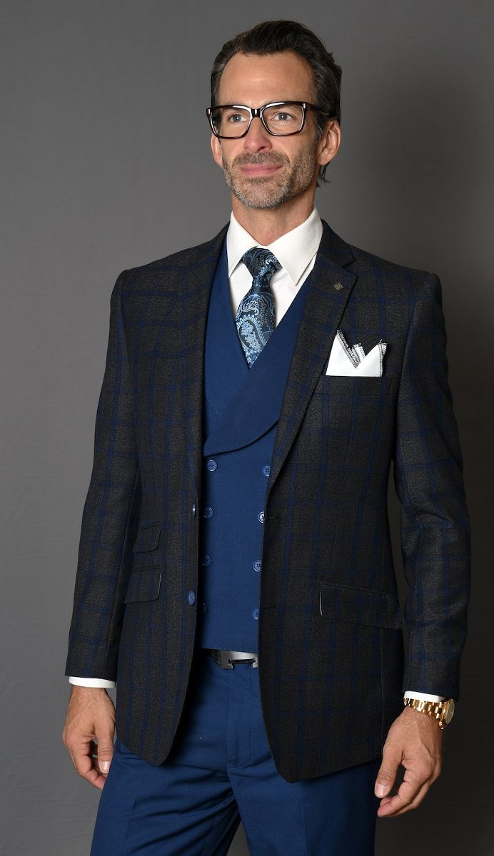 Statement Men's 3 Piece 100% Wool Fashion Suit - Compose