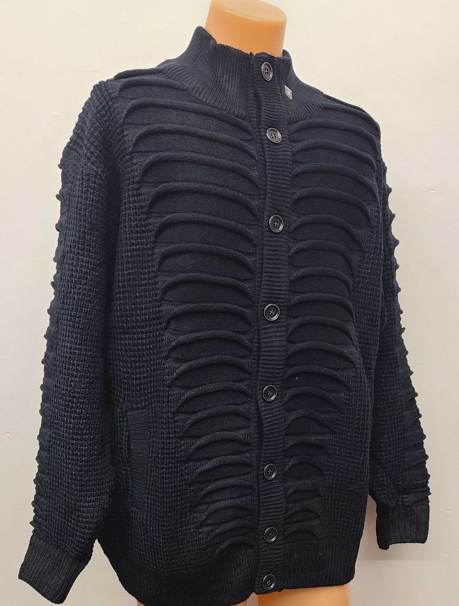 Silversilk Men's Sweater - Layered Fabric Pattern