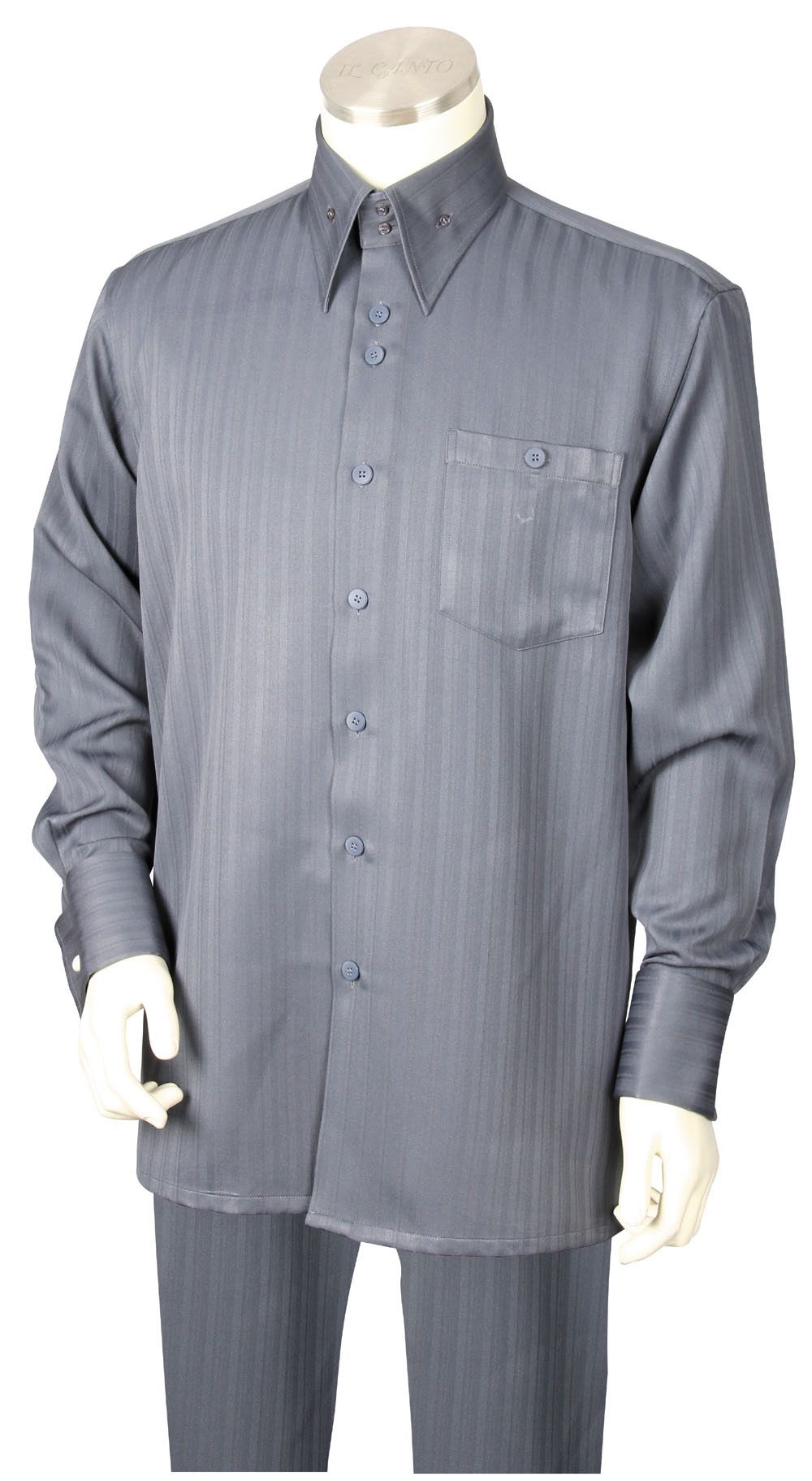 Canto Men's 2 Piece Long Sleeve Walking Suit - Subtle Stripe