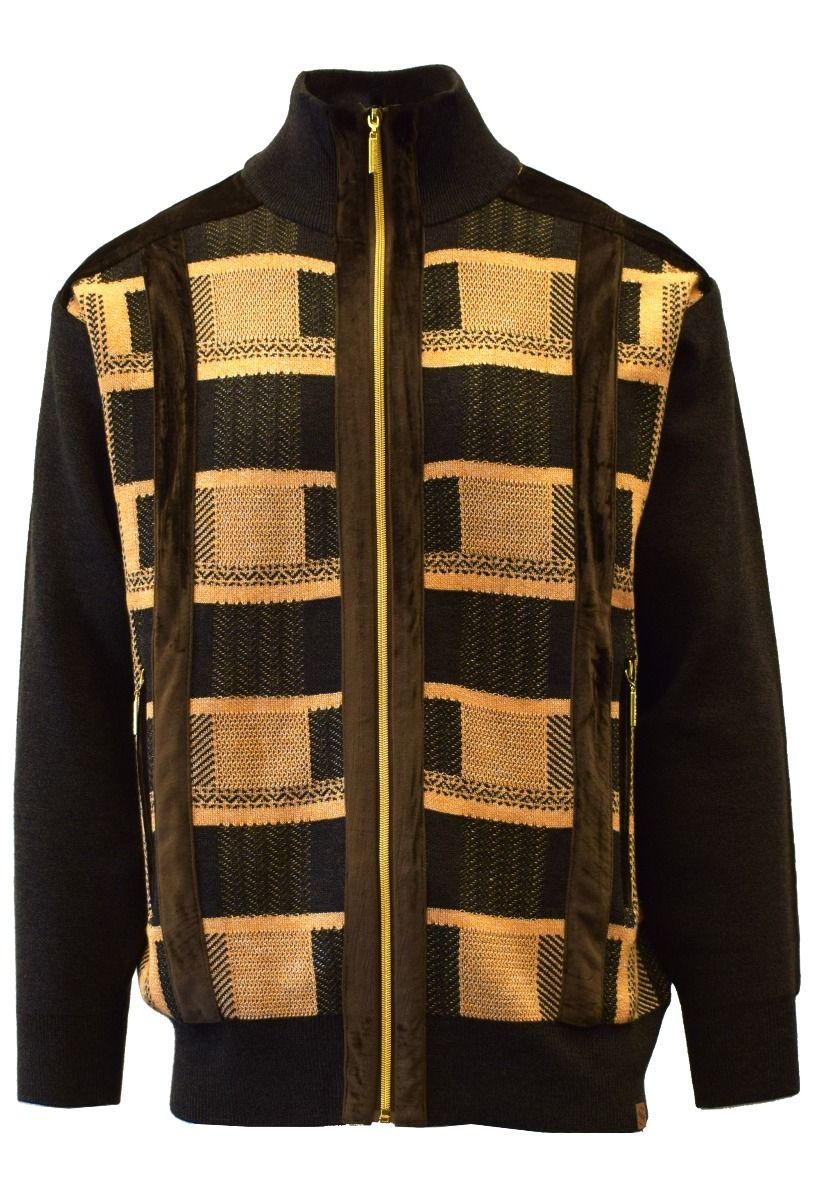 Silversilk Men's Sweater - Patterned Checker