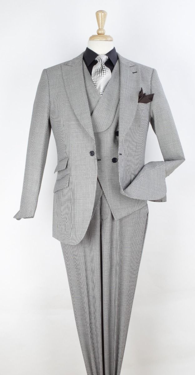 Veno Giovanni Men's 3pc 100% Wool Suit - High Fashion Patterns