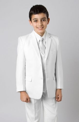 Tazio Boy's 5 Piece Outlet Suit in Solid Colors - Vested w/Shirt and Tie