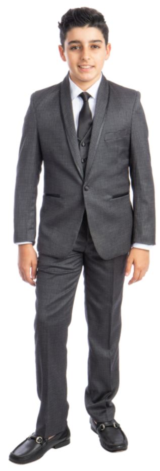 Tazio Boy's 5 Piece Suit with Shirt & Tie - Stylish Accents
