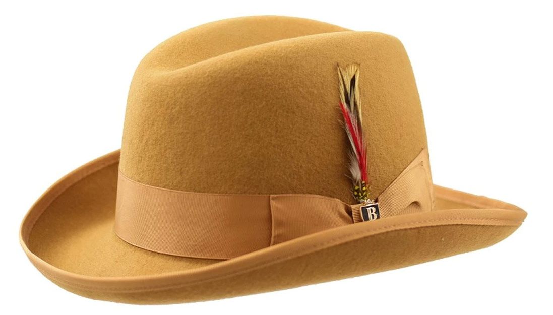 Bruno Capelo Men's Godfather Dress Hat - Lined Brim